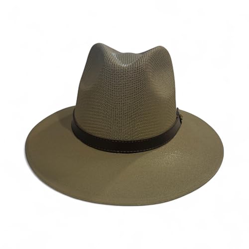 Men’s Panama Style Summer Hat – High-End Woven Beach Fedora with 3” Brim & 4” Crown