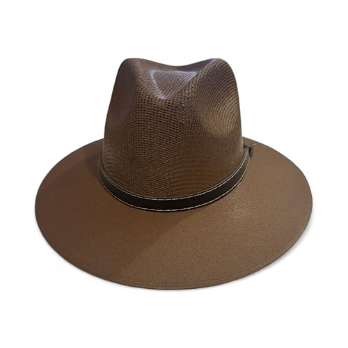 Men’s Panama Style Summer Hat – High-End Woven Beach Fedora with 3” Brim & 4” Crown