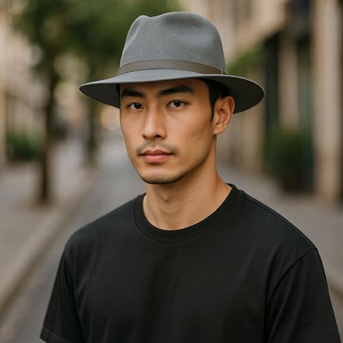 Men’s Panama Style Summer Hat – High-End Woven Beach Fedora with 3” Brim & 4” Crown