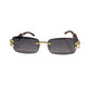 Luxury Rectangle Sunglasses — Unisex Designer Shades with Gold Cheetah Frame