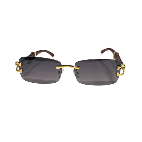 Luxury Rectangle Sunglasses — Unisex Designer Shades with Gold Cheetah Frame