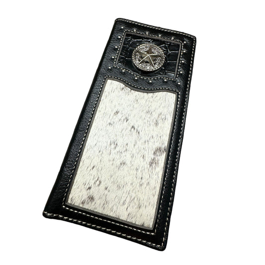 Rodeo Long Wallet With Cowhair & Lone Star Concho