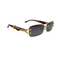 Luxury Rectangle Sunglasses — Unisex Designer Shades with Gold Cheetah Frame