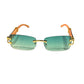 Luxury Rectangle Sunglasses — Unisex Designer Shades with Gold Cheetah Frame
