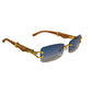 Luxury Rectangle Sunglasses — Unisex Designer Shades with Gold Cheetah Frame