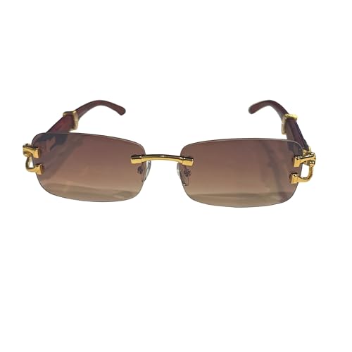 Luxury Rectangle Sunglasses — Unisex Designer Shades with Gold Cheetah Frame