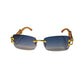 Luxury Rectangle Sunglasses — Unisex Designer Shades with Gold Cheetah Frame