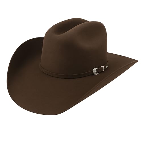 El Cattleman Handmade Cowboy Hat – 100X Bolivian Wool Felt, Premium Western Hat, 4 5/8" Crown, 4" Brim, Made in Mexico (US, Numeric, 6 3/4, 7 3/4, 6 3/4, Brown)