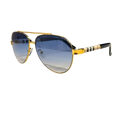 Western Stakes Luxury Rounded Aviator Sunglasses for Men & Women – Premium Metal Frame