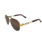 Western Stakes Luxury Rounded Aviator Sunglasses for Men & Women – Premium Metal Frame