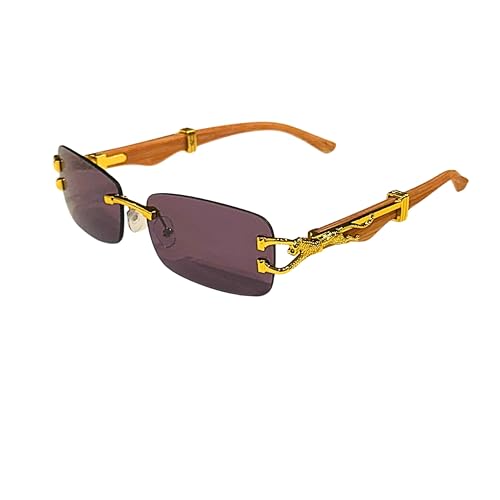 Luxury Rectangle Sunglasses — Unisex Designer Shades with Gold Cheetah Frame