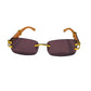 Luxury Rectangle Sunglasses — Unisex Designer Shades with Gold Cheetah Frame