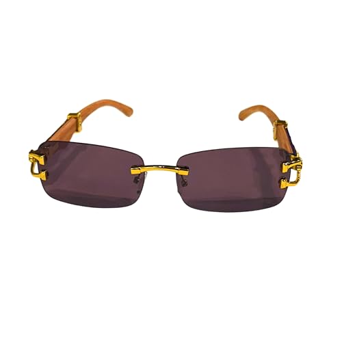 Luxury Rectangle Sunglasses — Unisex Designer Shades with Gold Cheetah Frame