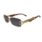 Luxury Rectangle Sunglasses — Unisex Designer Shades with Gold Cheetah Frame