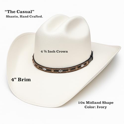 Western Stakes Shantu Cowboy Hat for Men – Handmade in Mexico Rodeo Concert Sombrero