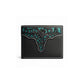 Men’s Western Leather Wallet – Laser Cut Floral Design, Bi-Fold Cowboy Rodeo Style