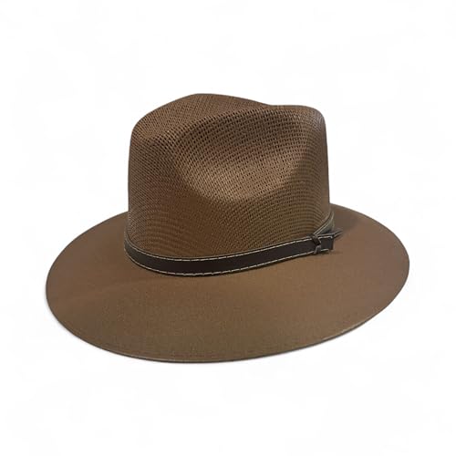 Men’s Panama Style Summer Hat – High-End Woven Beach Fedora with 3” Brim & 4” Crown