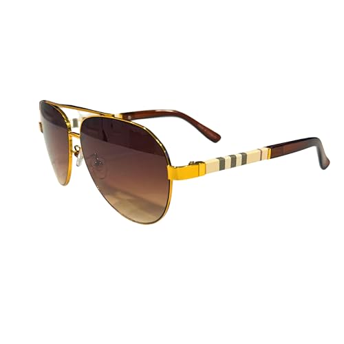 Western Stakes Luxury Rounded Aviator Sunglasses for Men & Women – Premium Metal Frame