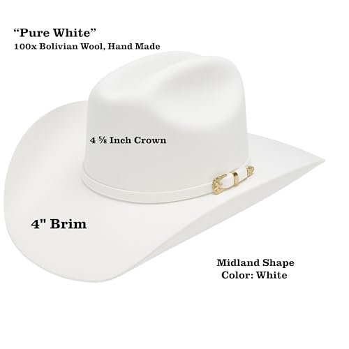 El Cattleman Handmade Cowboy Hat – 100X Bolivian Wool Felt, Premium Western Hat
