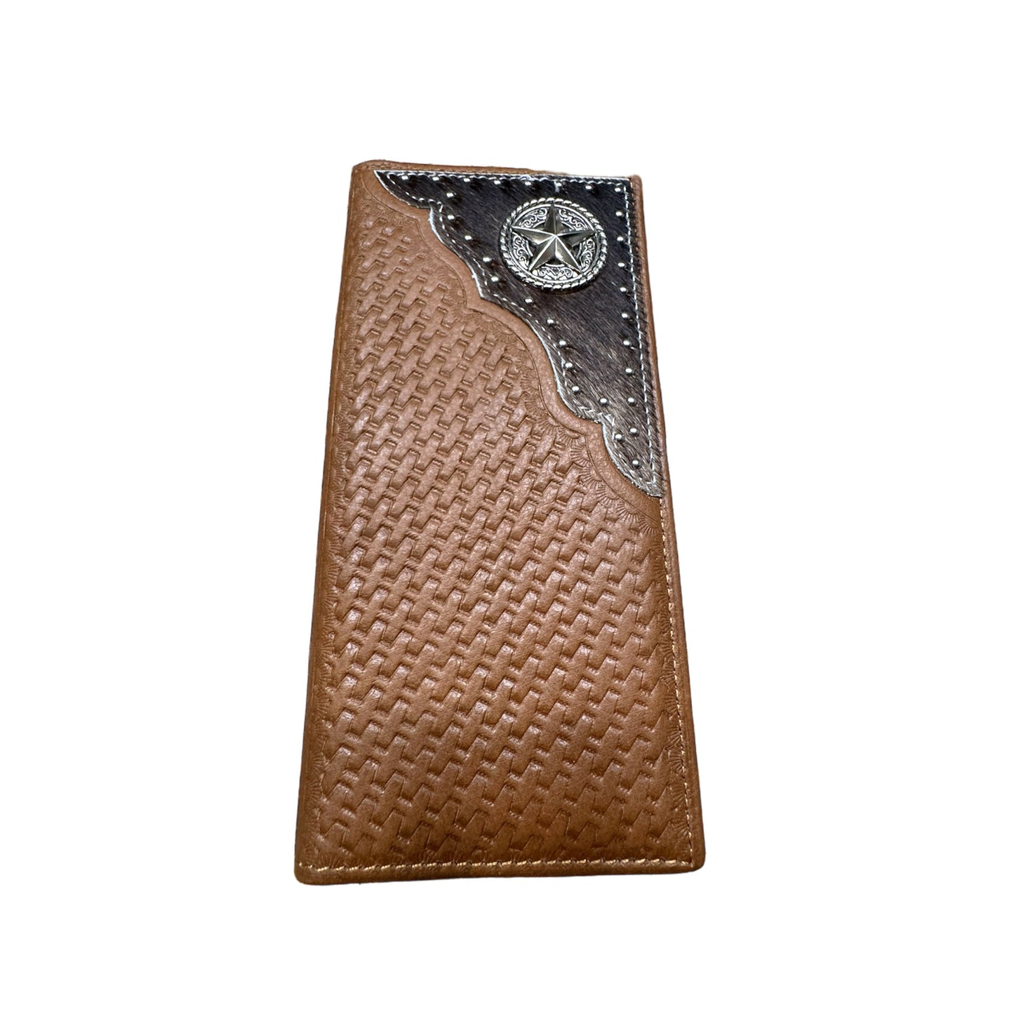 Lone Star Long Wallet W Cowhair Basketweave