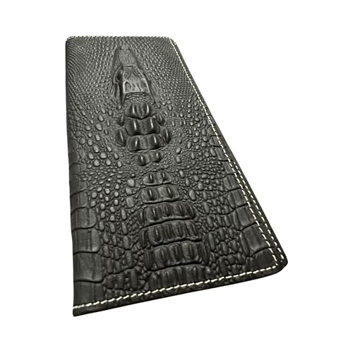 Leather Long Wallet Alligator Head Design Leather Wallet