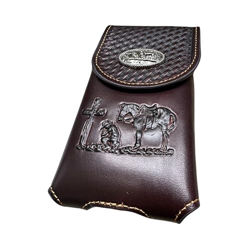 Western Stakes Western Leather Phone Belt Holster Cowboy Praying