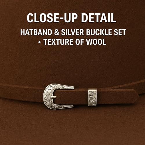 El Cattleman Handmade Cowboy Hat – 100X Bolivian Wool Felt, Premium Western Hat, 4 5/8" Crown, 4" Brim, Made in Mexico (US, Numeric, 6 3/4, 7 3/4, 6 3/4, Brown)