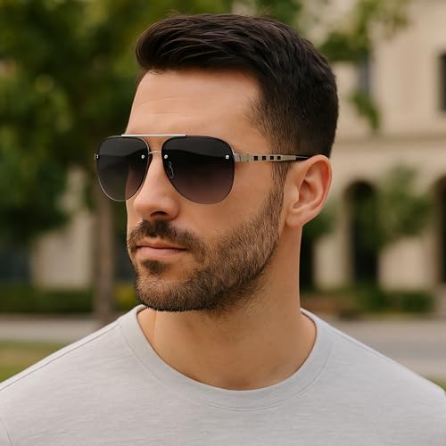 Luxury Aviator Sunglasses for Men & Women – Unisex Designer Shades with Metal Frame