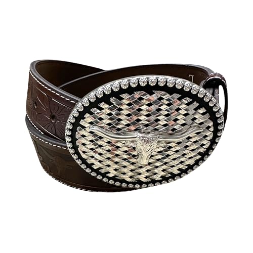 Leather Western Belts For Men Cowboy Tooled Embossed