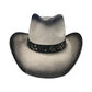 Women’s Western Cowboy Hat with Floral Teal Flower Band – Rice Paper Woven Straw