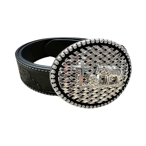 Leather Western Belts For Men Cowboy Tooled Embossed