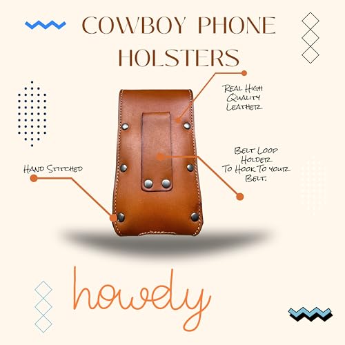 Western Stakes Western Leather Phone Belt Holster XXL