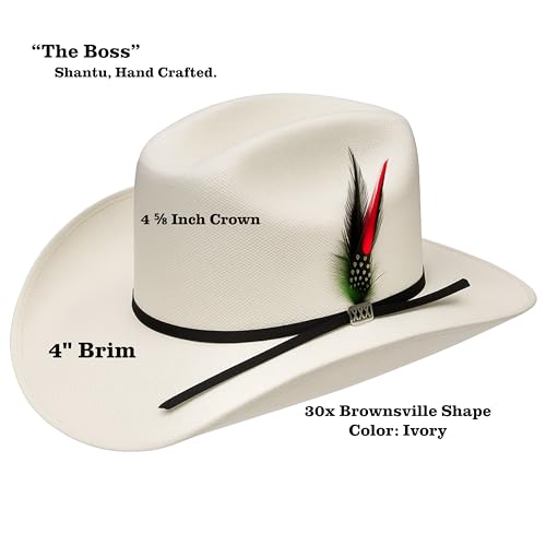 Western Stakes Shantu Cowboy Hat for Men – Handmade in Mexico Rodeo Concert Sombrero