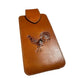 Western Stakes Leather Phone Belt Holster Embossed Rooster Gallo