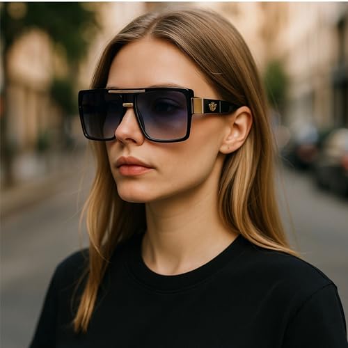 High-End Oversized Sunglasses – Fashion Square Frame UV Protection Shades, Universal Fit