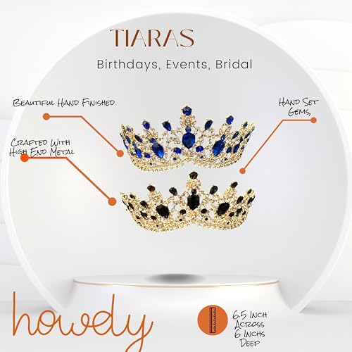 Western Stakes Princess Tiara Crown Crystal Rhinestone for Wedding, Quinceañera & Pageant