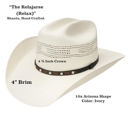 Western Stakes Shantu Cowboy Hat for Men – Handmade in Mexico Rodeo Concert Sombrero