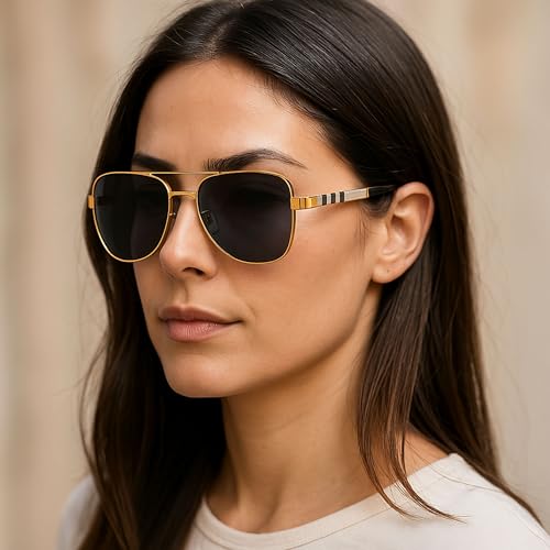 Western Stakes Luxury Rounded Aviator Sunglasses for Men & Women – Premium Metal Frame