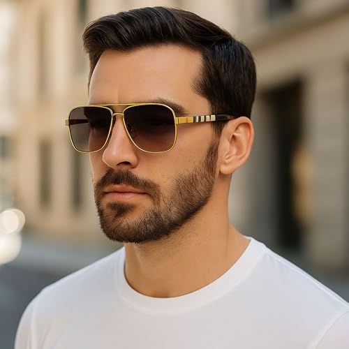 Western Stakes Luxury Rounded Aviator Sunglasses for Men & Women – Premium Metal Frame