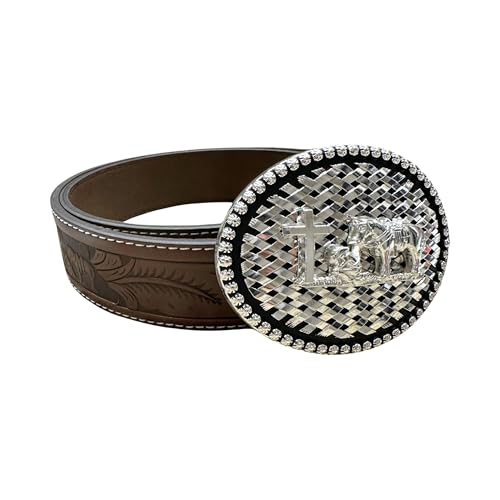 Leather Western Belts For Men Cowboy Tooled Embossed