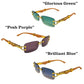 Luxury Rectangle Sunglasses — Unisex Designer Shades with Gold Cheetah Frame