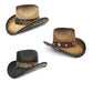 Women’s Western Cowboy Hat – High End Rice Paper Woven Design – Floral Concho Band