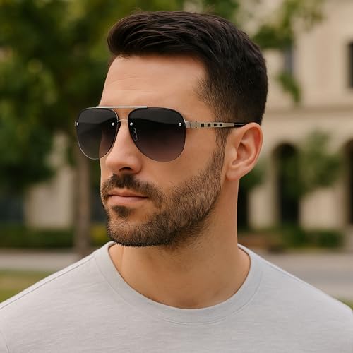 Luxury Aviator Sunglasses for Men & Women – Unisex Designer Shades with Metal Frame