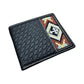 Western Stakes Leather Bi Fold Mens Wallet Tapestry Diamond Cross Design Hand Crafted Wallet