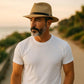 Men’s Panama Style Summer Hat – High-End Woven Beach Fedora with 3” Brim & 4” Crown