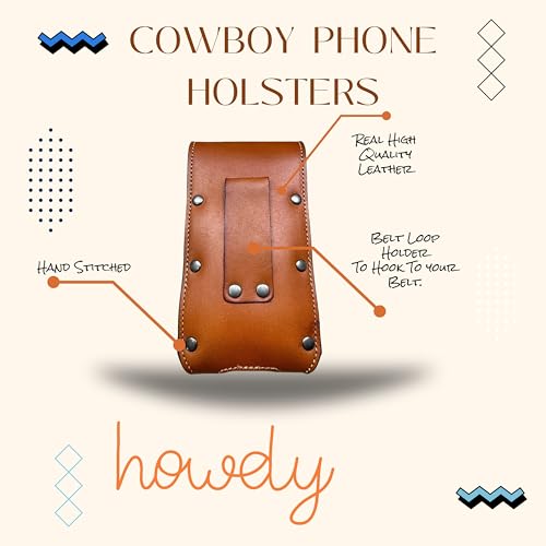 Western Leather Phone Belt Holster Embossed Tooled Saint Jude