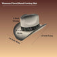 Women’s Western Cowboy Hat with Floral Teal Flower Band – Rice Paper Woven Straw