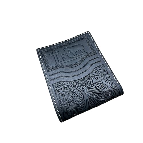 Praying Cowboy Embossed Tooled Bi Fold Leather Wallet