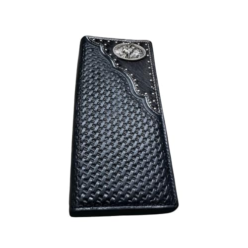 Western Stakes Mens Cowboy Bull Rider Rodeo Leather Long Wallet