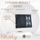 Western Stakes Leather Bi Fold Mens Wallet Tapestry Blue Diamond Arrow Design Hand Crafted Wallets